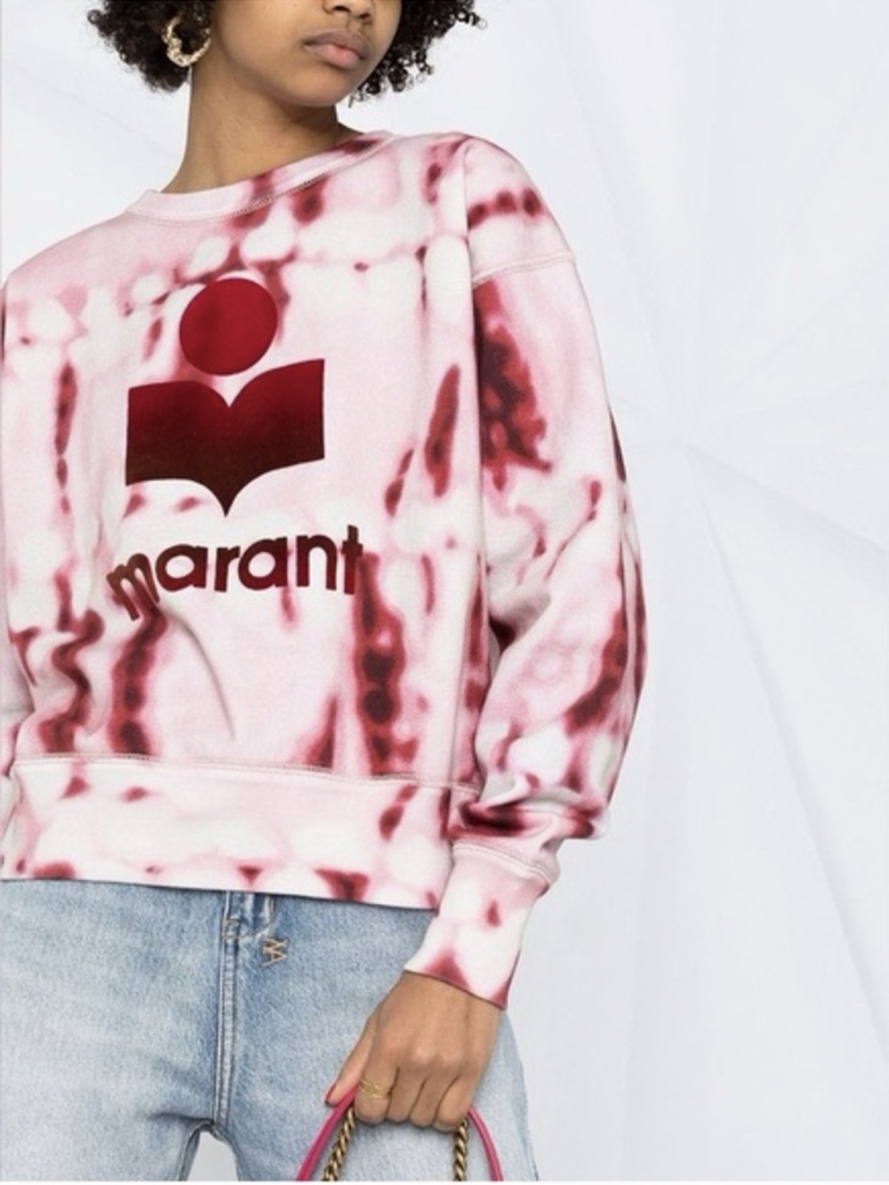 Isabel Marant Pink Tie-Dye Logo Sweatshirt Size 42